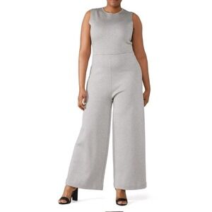 J Crew Metallic Silver Sleeveless Wide Leg Romper Size XXS Palazzo Pant Jumpsuit